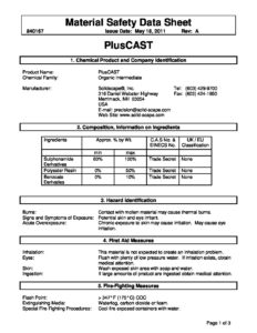 pluscast_material_safety_data_sheet